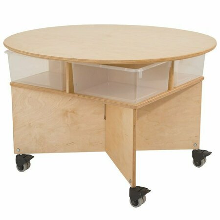WHITNEY BROTHERS WB1816 Mobile Four-Spot Collaboration Table with Trays - 29 1/2'' x 36'' x 22'' 9461816